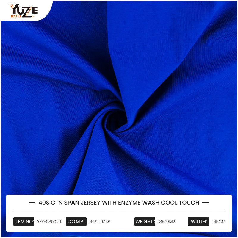 YZK-080029 40S CTN Span Jersey med enzymtvätt cool touch