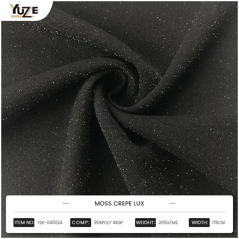 En ny upplevelse av bekväm att bära: The Stretchability Advantage of YZK-040024 Moss Crepe Lux Fabric