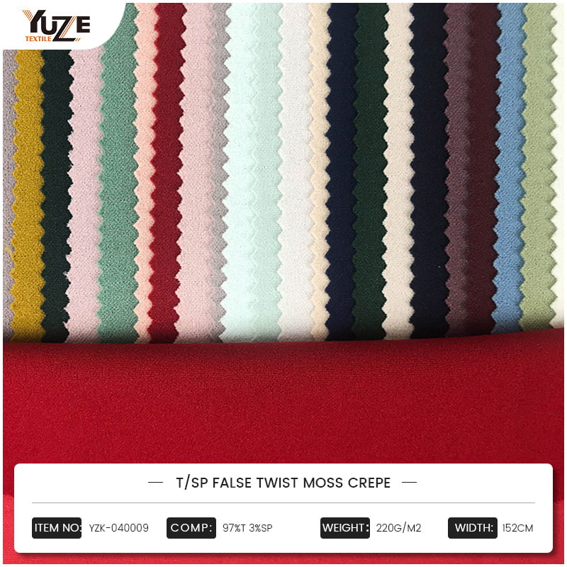 YZK-040009 T/SP False Twist Moss Crepe: Hur uppfyller en ny tyglösning de dubbla behoven hos mode och funktion?